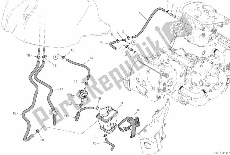 All parts for the Hot Air Pipe Canister of the Ducati Monster 821 Stealth 2020